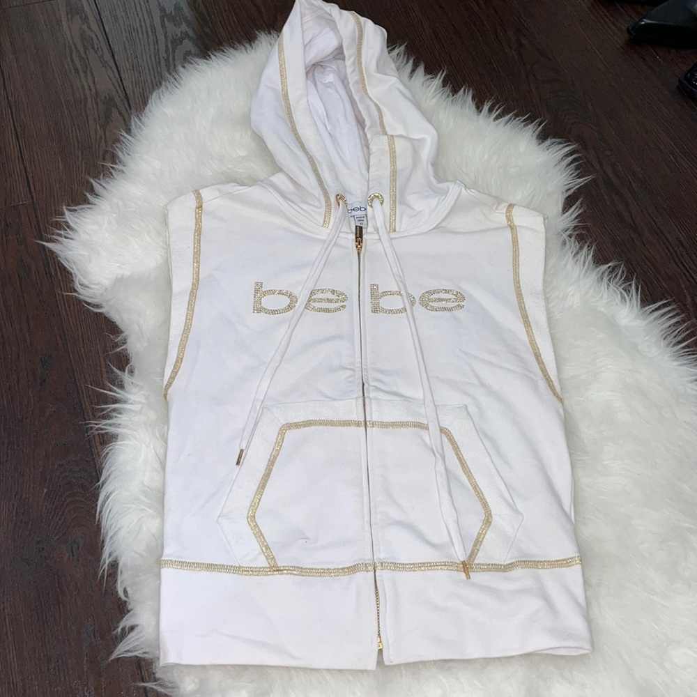 BEBE Sleeveless Zip-up
